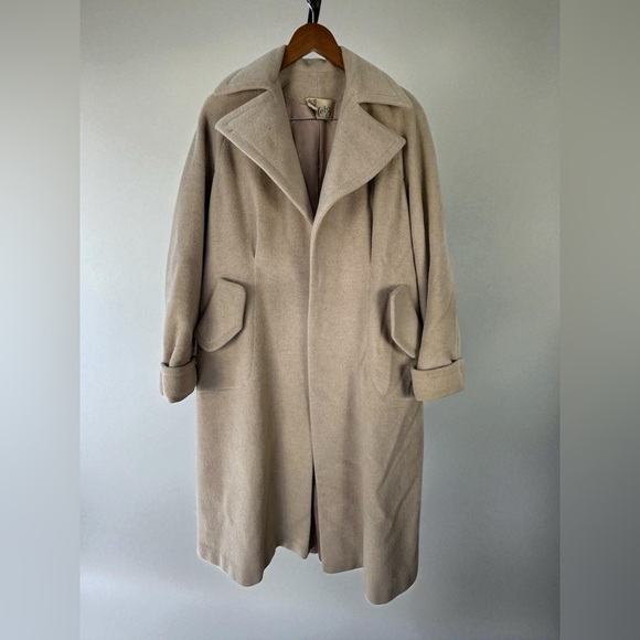 Vintage 100% Wool Camel Overcoat Vintage Women’s L/XL Metz Warren of Stafford - Picture 1 of 13